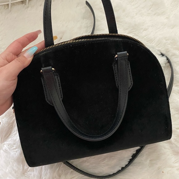 Black suede Kate Spade handbag - Picture 2 of 6